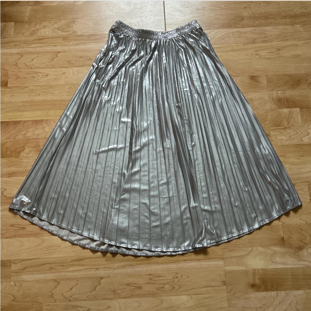 Silver Pleated Skirt